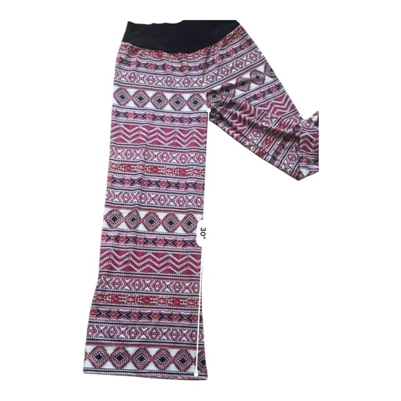 Shley Blue casual pull-on wide leg pants M multicolor geometrical print - Picture 5 of 8